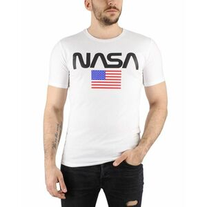 NASA fehér mintás férfi póló kép