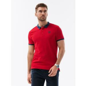 Férfi pólóing kontrasztos elemekkel V4 S1634 piros kép