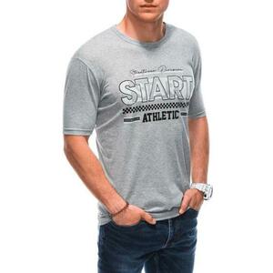 Férfi póló nyomtatott S1873 szürke színnel kép
