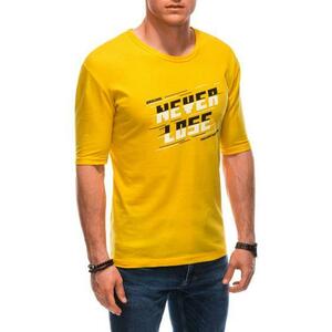 Férfi póló S1866 sárga színű nyomtatással kép