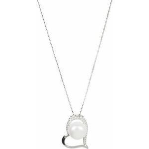 JwL Luxury Pearls JwL Luxury Pearls Ezüst szív nyaklánc igazgyönggyel JL0461 (lánc, medál) kép