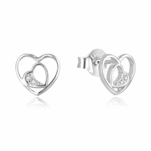 Beneto Beneto Romantikus ezüst szív alakú fülbevaló AGUP2688 kép