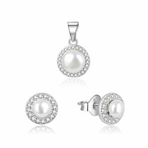 Beneto Beneto Gyönyörű ezüst ékszerkészlet folyami gyöngyökkel AGSET278L (medál, fülbevaló) kép