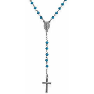 Amen Amen Eredeti ezüst nyaklánc kék kristályokkal Rosary CRONBL4 kép