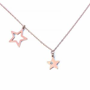 Vuch Vuch Stílusos bronz nyaklánc csillagokkal Rose Gold Big Star kép