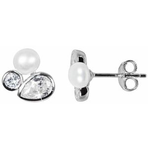 JwL Luxury Pearls JwL Luxury Pearls Csillogó fülbevaló igazgyönggyel és kristályokkal JL0545 kép