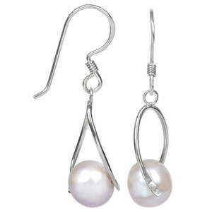 JwL Luxury Pearls JwL Luxury Pearls Igazgyönggyel díszített ezüst fülbevaló JL0110 kép