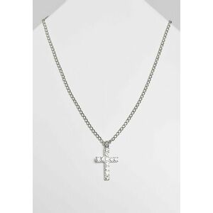 Urban Classics Diamond Cross Necklace silver kép