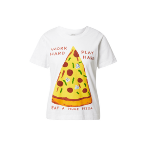 DEDICATED. Póló 'Mysen Work Hard Pizza' sárga / zöld / világos narancs / sötétvörös / fehér kép