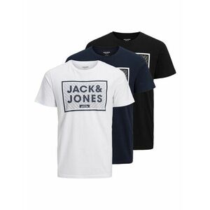JACK & JONES Póló 'HARRISON' tengerészkék / fekete / fehér kép