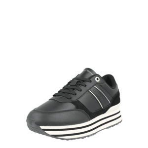 TOMMY HILFIGER Rövid szárú sportcipők fekete / fehér kép
