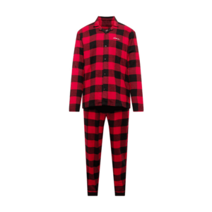 HOLLISTER Hosszú pizsama világospiros / piros mix / fekete kép