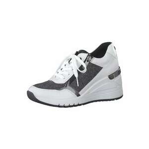 MARCO TOZZI Rövid szárú sportcipők ezüstszürke / fekete / fehér kép
