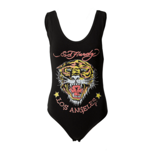 Ed Hardy Rövid body 'LA Tiger Roar' sárga / rózsaszín / fekete / fehér kép