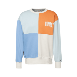 Tommy Jeans Tréning póló égkék / világoskék / sötét narancssárga / fehér kép