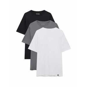 Pull&Bear Póló szürke / fekete / fehér kép