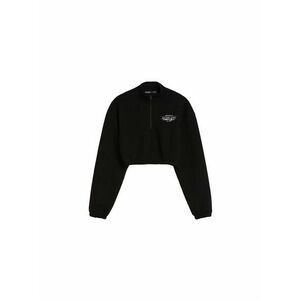 Bershka Tréning póló fekete / piszkosfehér kép