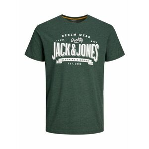 JACK & JONES Póló zöld melír / fehér kép