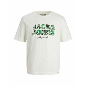 JACK & JONES Póló fűzöld / fekete / fehér melír kép