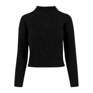 Urban Classics Ladies Short Turtleneck Sweater black kép