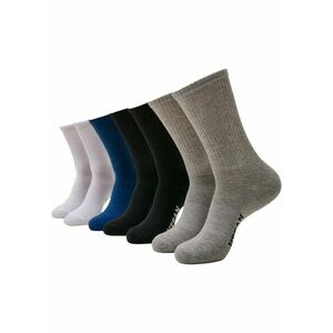 Urban Classics Logo Sport Socks 7-Pack black/white/heathergrey/blue kép