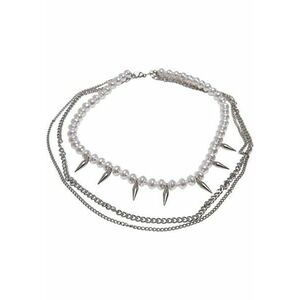 Urban Classics Meridian Pearl Layering Necklace silver kép