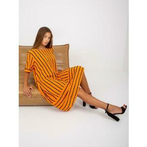 Női csíkos midi oversize ruha LAMONT narancssárga kép