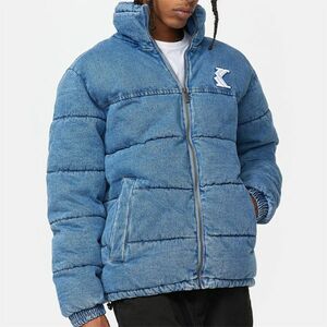 Téli kabát Karl kani Og Hooded Puffer Jacket light blue kép
