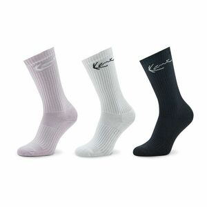 3 pár uniszex hosszú szárú zokni Karl Kani Signature 3-Pack Sock 3104005 Lavender/Alack/White kép