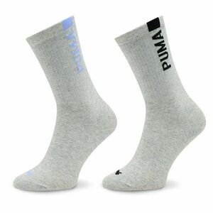 2 pár hosszú szárú női zokni Puma Women Slouch Sock 2P 938005 Grey Melange / Purple 03 kép