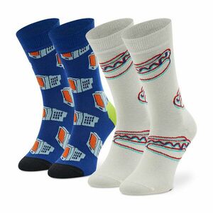 2 pár hosszú szárú unisex zokni Happy Socks XTDS02-6500 Fehér kép