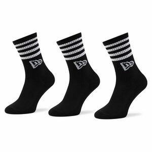 3 pár uniszex hosszú szárú zokni New Era Stripe Crew 13113627 Black kép