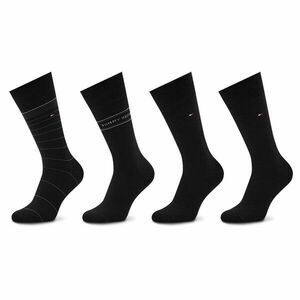 4 pár hosszú szárú férfi zokni Tommy Hilfiger 701220146 Black 002 kép