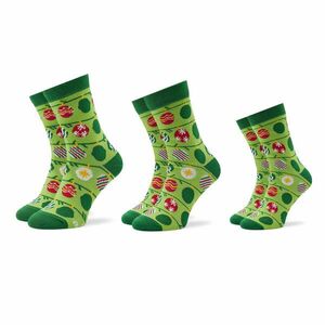 3 pár uniszex hosszú szárú zokni Rainbow Socks Xmas Balls Zöld kép