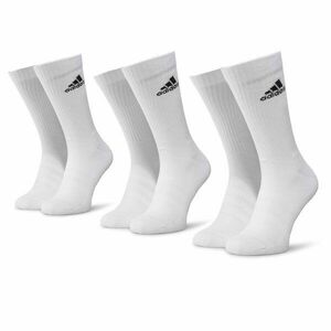 3 pár uniszex hosszú szárú zokni adidas Cush Crw 3PP DZ9356 White/White/Black kép