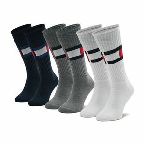 3 pár uniszex hosszú szárú zokni Tommy Hilfiger 100002978 White/Navy/Grey kép