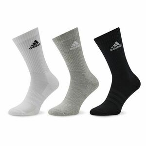 3 pár uniszex hosszú szárú zokni adidas Cushioned Crew IC1311 Medium Grey Heather/White/Black kép