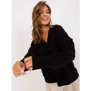 Női oversize gyapjú pulóver AZALEA fekete kép