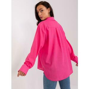 Női laza szabású lenvászon ing XIA sötét rózsaszín kép