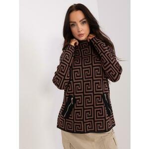 Női garbó pulóver LIRIS barna-fekete kép