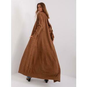 Női gombnélküli maxi pulóver LONA barna kép