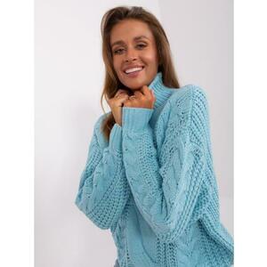 Női oversize kockás pulóver GEA világoskék kép