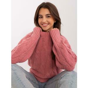 Női kockás pulóver BIVA rózsaszínű kép
