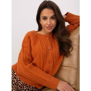 Női csíkos pulóver ETHERO sötét narancssárga kép