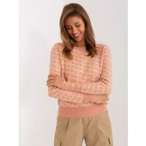 Női mintás pulóver UATE rózsaszín és bézs színben kép