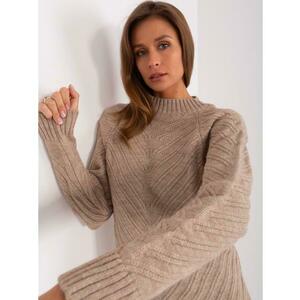 Női oversize pulóver IAK sötétbézs színű kép