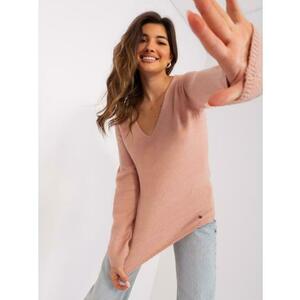 Női V-nyakú pulóver ALEXA világos rózsaszínű kép