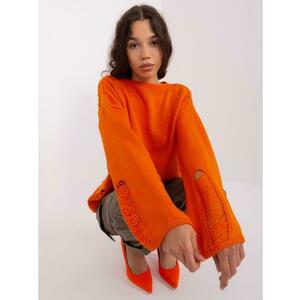 Női oversize pulóver széles ujjakkal DARIA narancssárga kép