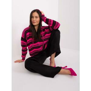 Női cipzáras pulóver JAUW rózsaszín-fekete kép