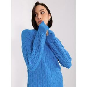 Női garbó pulóver kockás ADELA kék kép